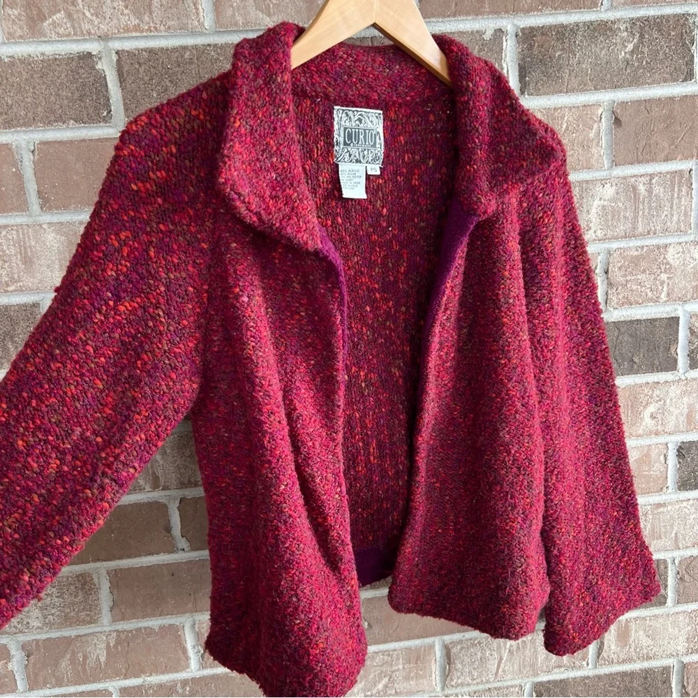 Anthropologie Curio boucle knit jacket // petite small - Picture 2 of 6